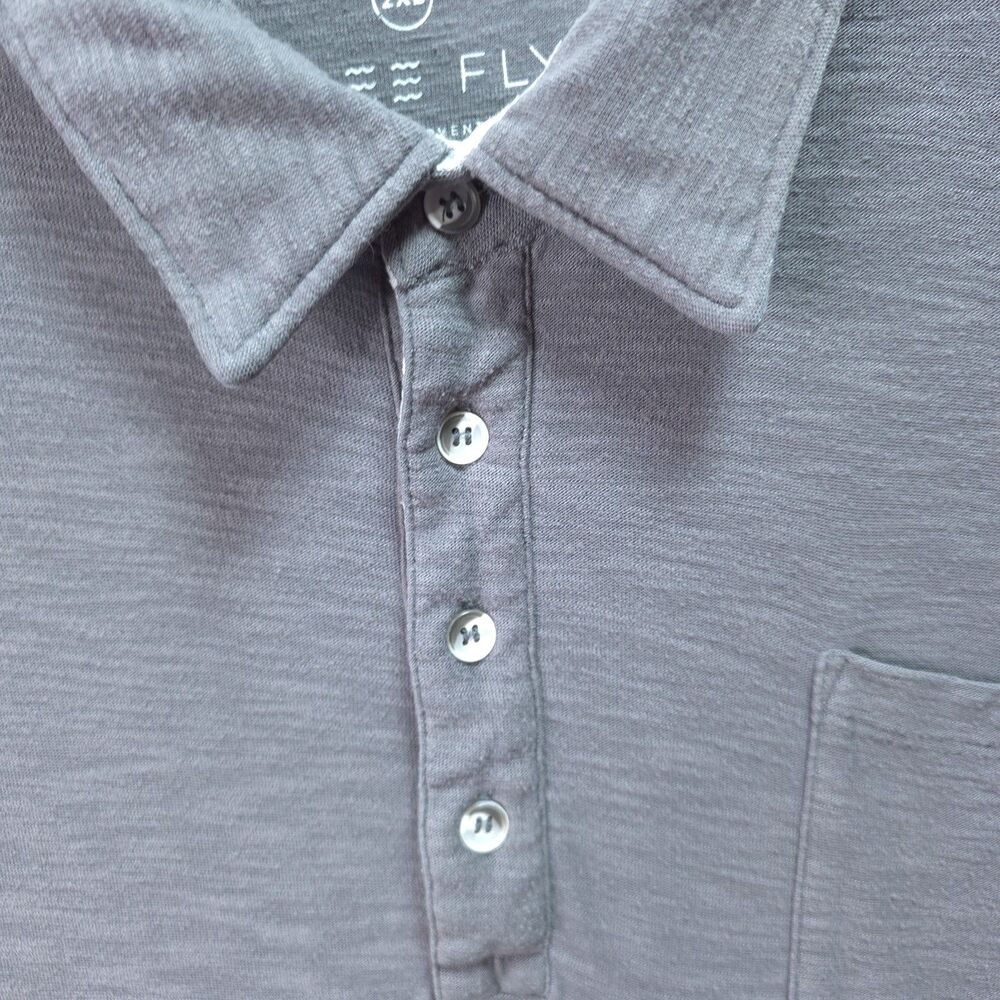Free Fly Gorpcore Bamboo Polo Shirt Mens 2XL Gray Viscose Breathable Outdoors